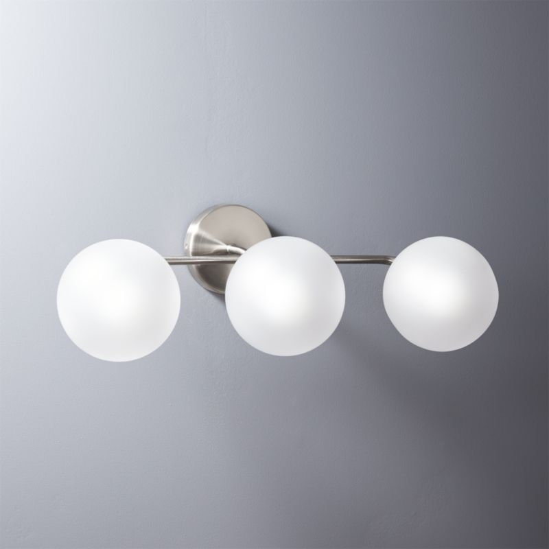 vega bath 3 bulb black nickel wall sconce CB2